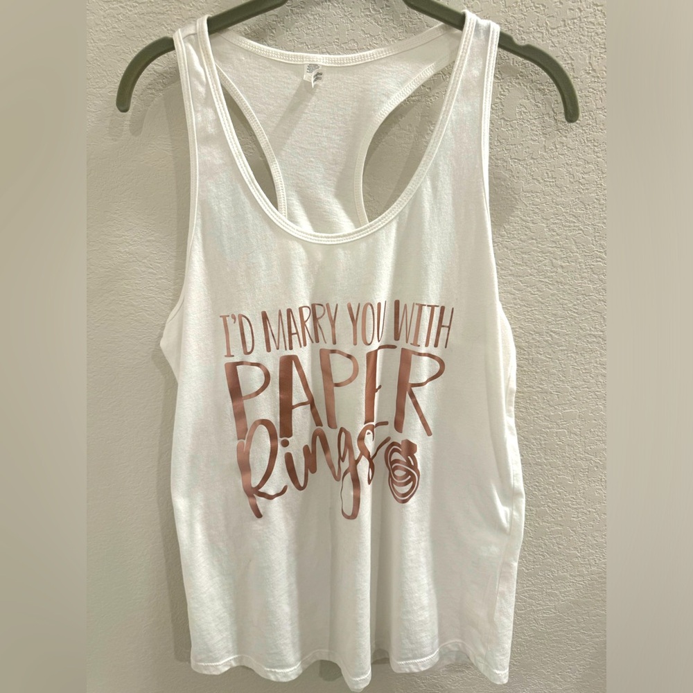 Taylor Swift Bachelorette Tank Top - “I’d marry you with paper rings”
